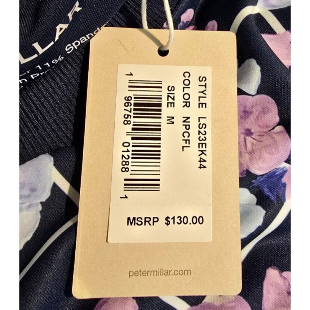 Peter Millar Womens Golf Birdie Sweatshirt M Purple Floral UPF Activewear Sport - Picture 9 of 14